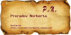 Preradov Norberta névjegykártya
